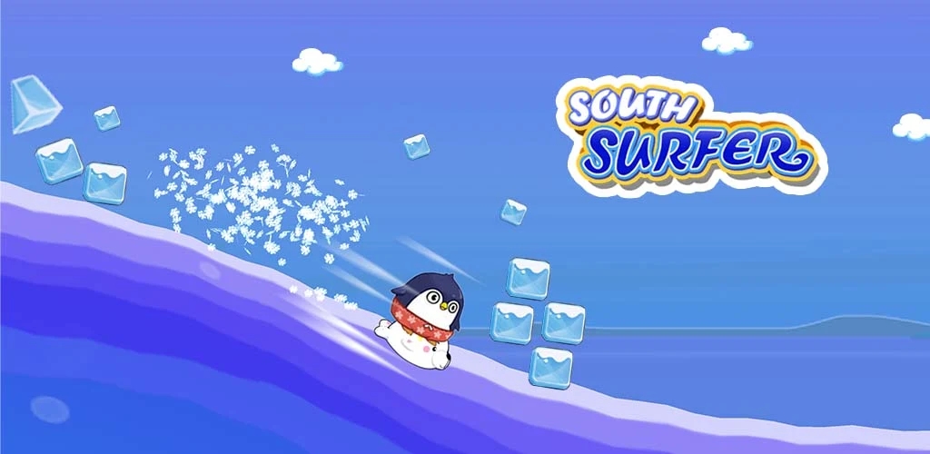 南极企鹅滑浪